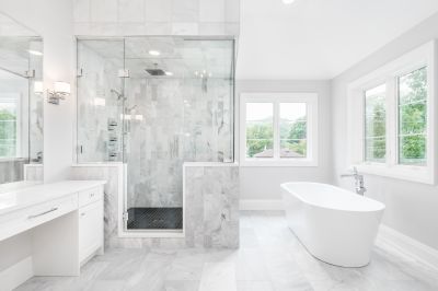 Open-Concept Walk-In Shower
